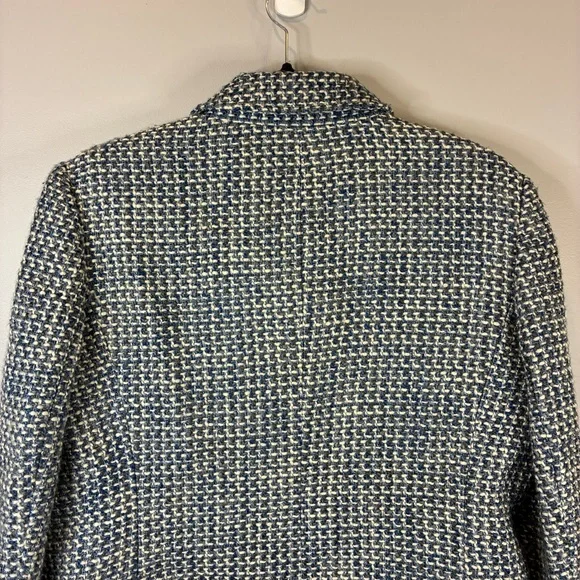 Classic Talbots Teal Tweed Wool-Blend Blazer — Size 14 - Picture 7 of 10